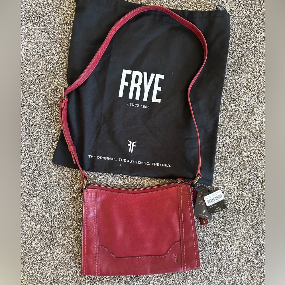Frye (Melissa) Red Leather Crossbody Bag - Picture 2 of 7